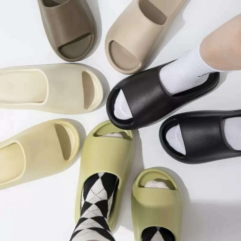 Unisex House Shoes Non-Slip thick Soft Platform Slide Sandals for Women Men Indoor Outdoor Shower Bathroom Slipper for Adult - KIMLUD