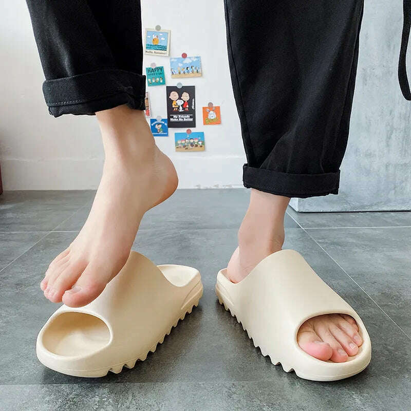 Unisex House Shoes Non-Slip thick Soft Platform Slide Sandals for Women Men Indoor Outdoor Shower Bathroom Slipper for Adult - KIMLUD