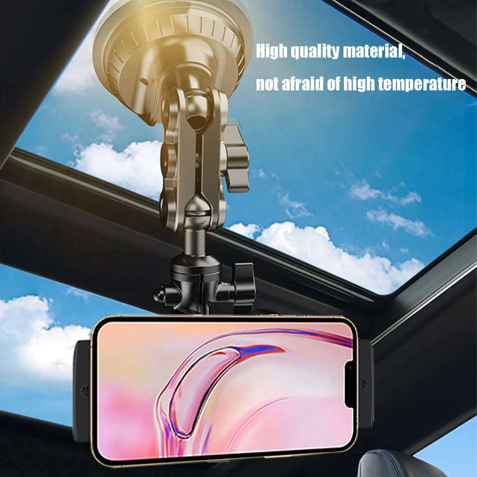 Universal Metal Tablet Phone Holder in Car Ball Head Bracket Suction Cup Mount 360 Rotation Stand for iPad 12.9" Samsung Xiaomi - KIMLUD