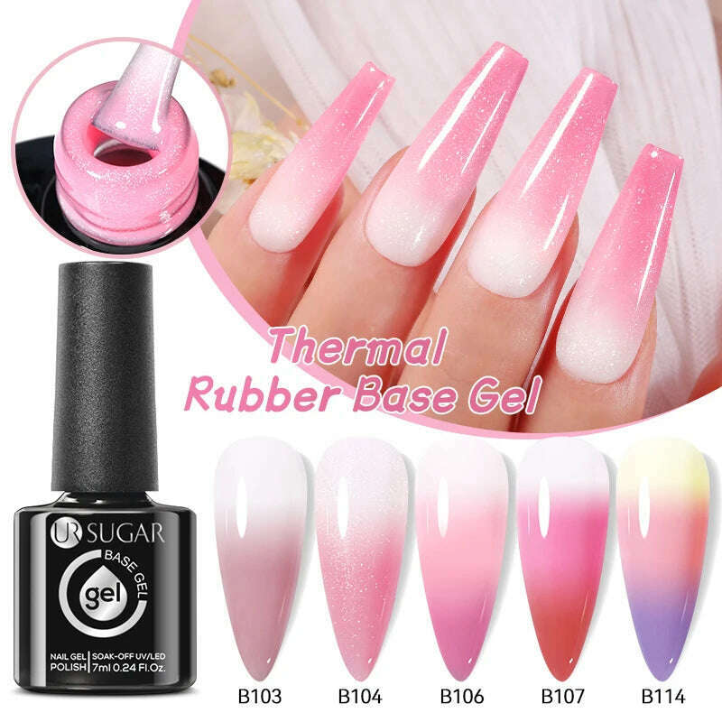 UR SUGAR 7ml Thermal Auroras Glitter Gel Nail Polish Winter Temperature 3 Colors Changing Soak Off UV LED Manicure Nails Gel - KIMLUD