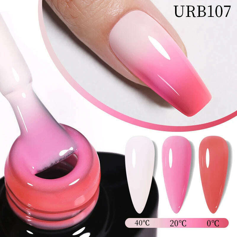 UR SUGAR 7ml Thermal Auroras Glitter Gel Nail Polish Winter Temperature 3 Colors Changing Soak Off UV LED Manicure Nails Gel - KIMLUD
