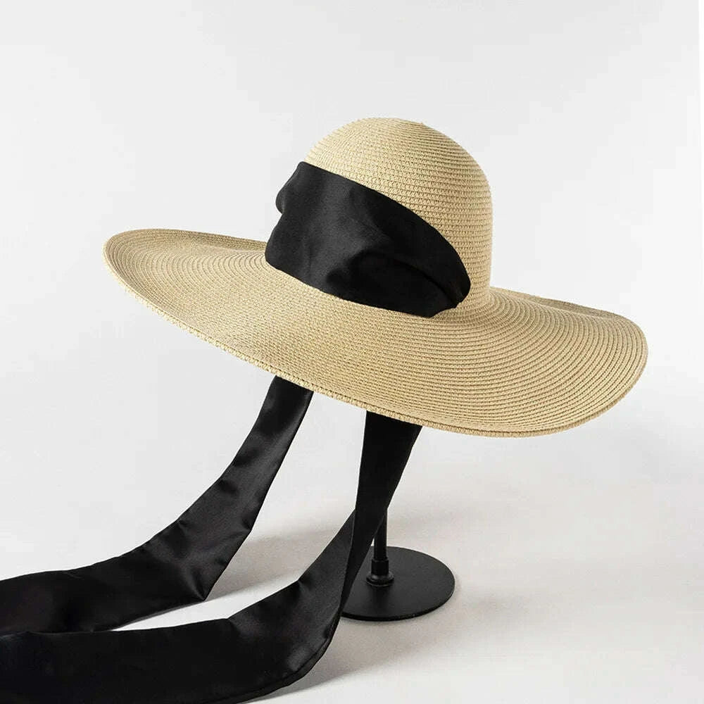 USPOP New Fashion Casual Wide Strap Dome  Straw Hat for Women Wide Brim Beach Hat