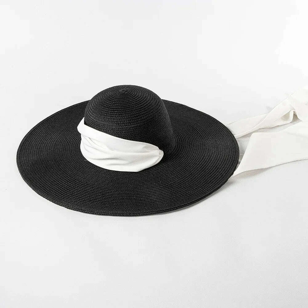 USPOP New Fashion Casual Wide Strap Dome  Straw Hat for Women Wide Brim Beach Hat