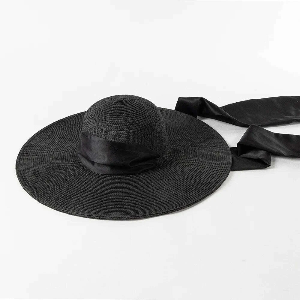 USPOP New Fashion Casual Wide Strap Dome  Straw Hat for Women Wide Brim Beach Hat
