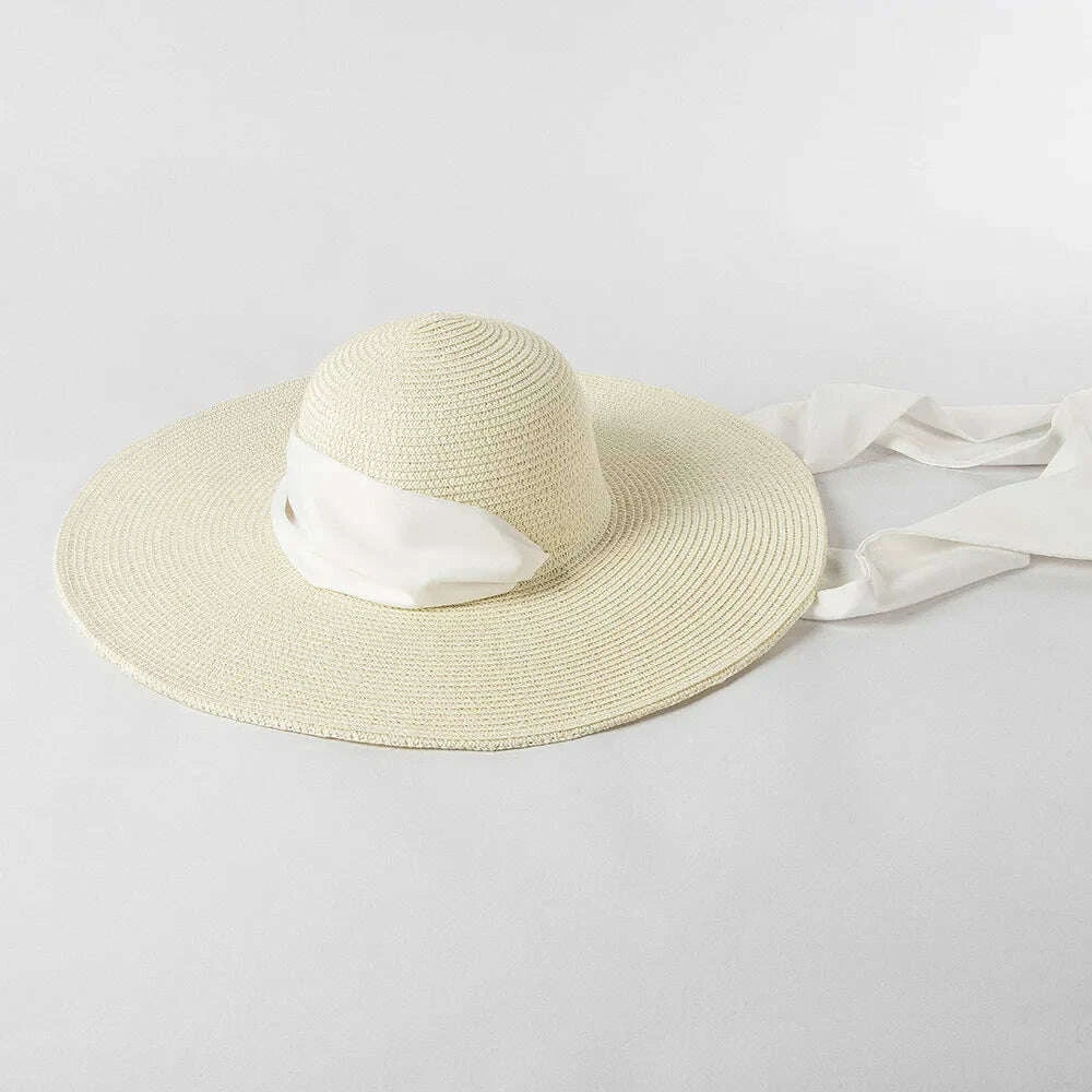 USPOP New Fashion Casual Wide Strap Dome  Straw Hat for Women Wide Brim Beach Hat