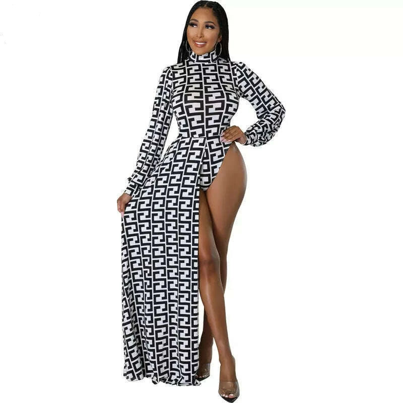 KIMLUD, VAZN 2022 New Street Casual Style Women Suit Long Sleeve Zipper Jumpsuits Elastic Long Pants Top+long Pants Women Set, black white / S / CN, KIMLUD APPAREL - Womens Clothes