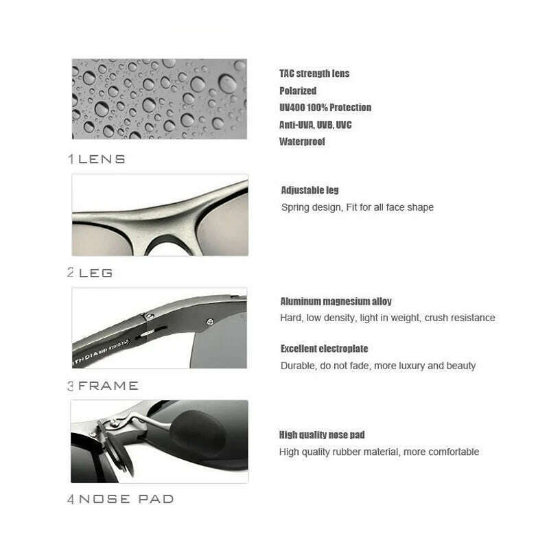 VEITHDIA Sunglasses Aluminum Men Polarized UV400 Lens Sport Outdoor Driving Eyewear Accessories Cycling Glasses For Male 6520 - KIMLUD