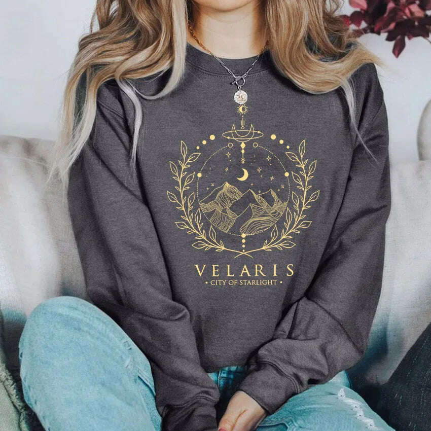 Velaris Sweatshirt A Court of Thorns and Roses Sarah J Maas Hoodie Night Court Sweater Velaris City of Starlight SJM Sweatshirts - KIMLUD
