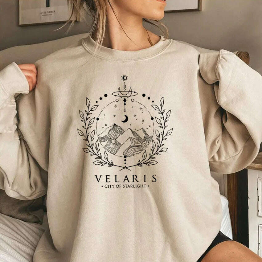 Velaris Sweatshirt A Court of Thorns and Roses Sarah J Maas Hoodie Night Court Sweater Velaris City of Starlight SJM Sweatshirts - KIMLUD