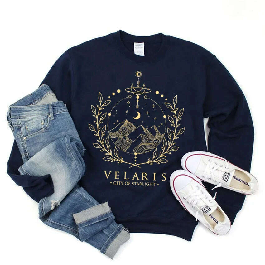 Velaris Sweatshirt A Court of Thorns and Roses Sarah J Maas Hoodie Night Court Sweater Velaris City of Starlight SJM Sweatshirts - KIMLUD