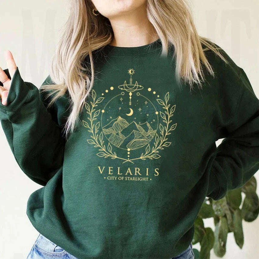 Velaris Sweatshirt A Court of Thorns and Roses Sarah J Maas Hoodie Night Court Sweater Velaris City of Starlight SJM Sweatshirts - KIMLUD