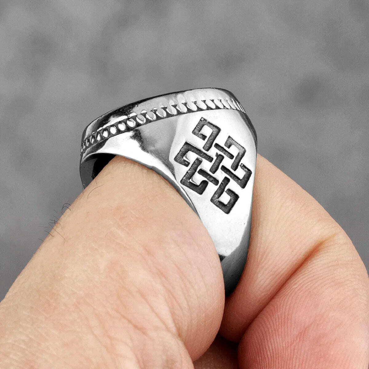 KIMLUD, Viking Tree of Life Celtic Knot Stainless Steel Mens Rings Unique For Male Boyfriend Biker Jewelry Creativity Gift Wholesale, KIMLUD Womens Clothes