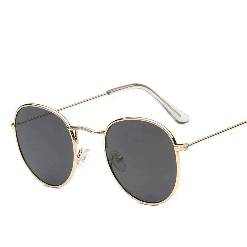 Vintage Alloy Women Sunglasses Luxury Brand Designer Classic Small Frame Driving Mirror Eyewear Oculos De Sol Masculino - KIMLUD