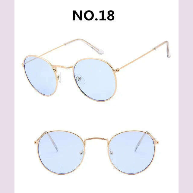 Vintage Alloy Women Sunglasses Luxury Brand Designer Classic Small Frame Driving Mirror Eyewear Oculos De Sol Masculino - KIMLUD