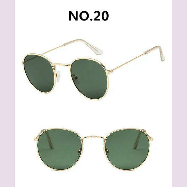 Vintage Alloy Women Sunglasses Luxury Brand Designer Classic Small Frame Driving Mirror Eyewear Oculos De Sol Masculino - KIMLUD