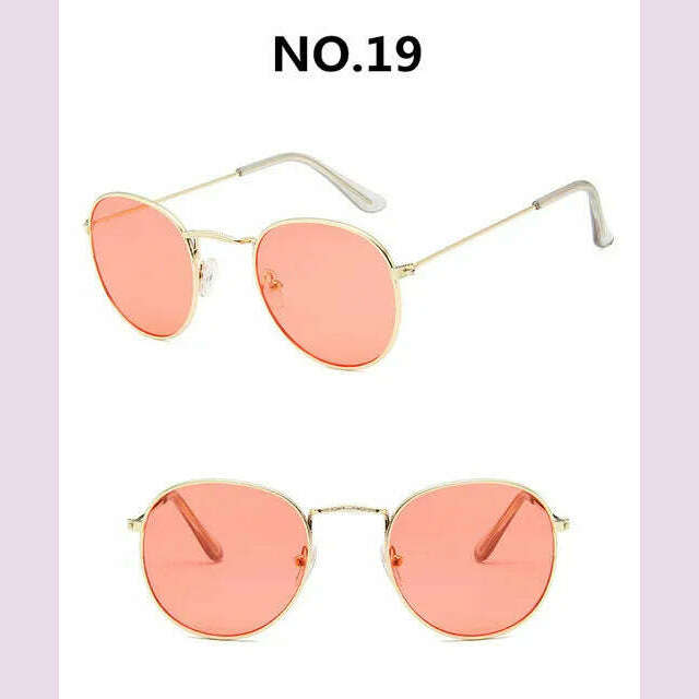 Vintage Alloy Women Sunglasses Luxury Brand Designer Classic Small Frame Driving Mirror Eyewear Oculos De Sol Masculino - KIMLUD