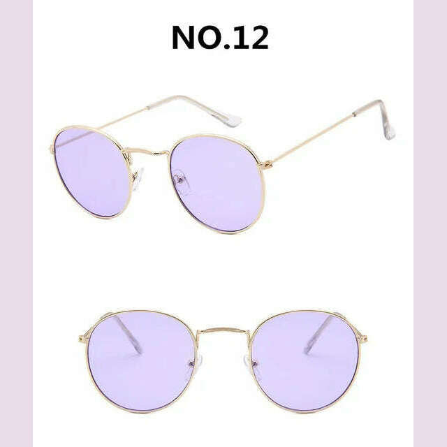 Vintage Alloy Women Sunglasses Luxury Brand Designer Classic Small Frame Driving Mirror Eyewear Oculos De Sol Masculino - KIMLUD