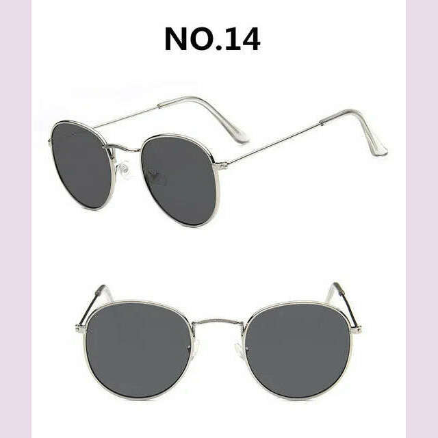 Vintage Alloy Women Sunglasses Luxury Brand Designer Classic Small Frame Driving Mirror Eyewear Oculos De Sol Masculino - KIMLUD