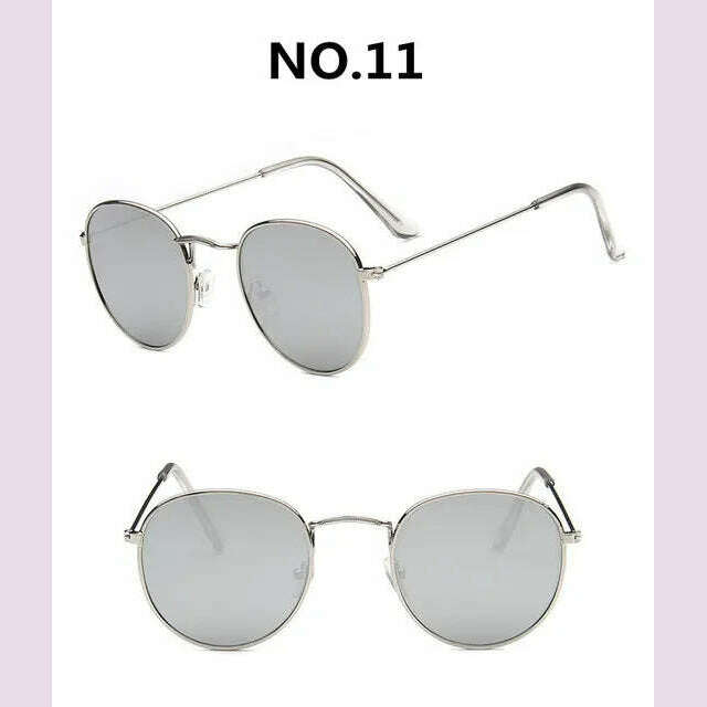 Vintage Alloy Women Sunglasses Luxury Brand Designer Classic Small Frame Driving Mirror Eyewear Oculos De Sol Masculino - KIMLUD