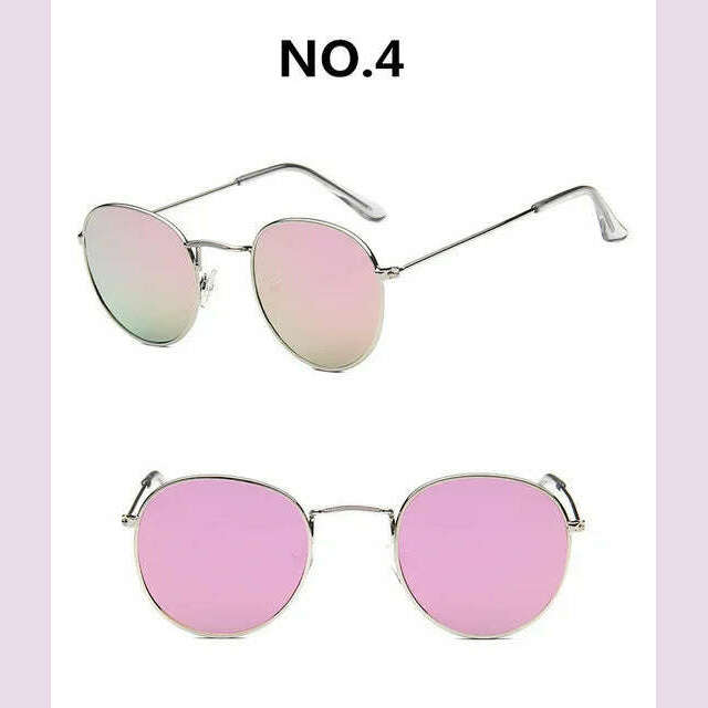 Vintage Alloy Women Sunglasses Luxury Brand Designer Classic Small Frame Driving Mirror Eyewear Oculos De Sol Masculino - KIMLUD