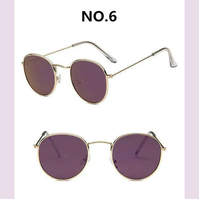 Vintage Alloy Women Sunglasses Luxury Brand Designer Classic Small Frame Driving Mirror Eyewear Oculos De Sol Masculino - KIMLUD
