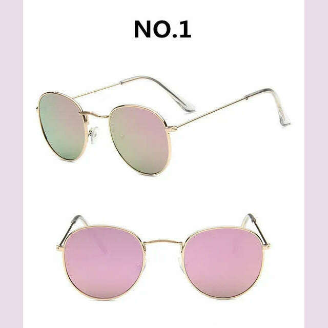 Vintage Alloy Women Sunglasses Luxury Brand Designer Classic Small Frame Driving Mirror Eyewear Oculos De Sol Masculino - KIMLUD
