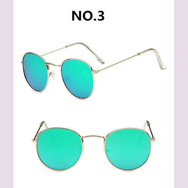 Vintage Alloy Women Sunglasses Luxury Brand Designer Classic Small Frame Driving Mirror Eyewear Oculos De Sol Masculino - KIMLUD