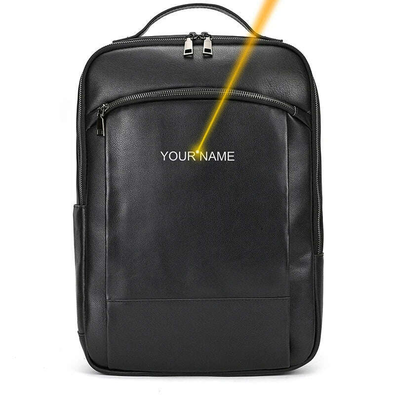 Vintage Backpack Genuine Leather Men's travel bagapck 16 inch laptop bagpack travel bag with belt on luggage school bag - KIMLUD
