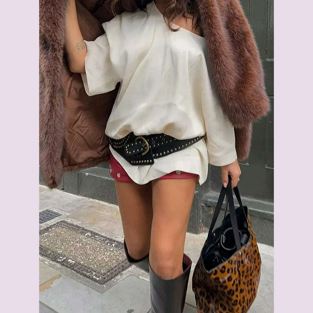 KIMLUD, Vintage Brown Lapel Imitation Faux Fur Coat Fashion Long Sleeve Pocket Thicken Fluffy Wram Women's Jacket Lady Street Outerwear, KIMLUD Womens Clothes