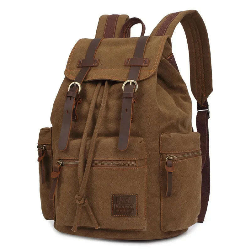 KIMLUD, vintage canvas Backpacks Men And Women Bags Travel Students Casual For Hiking Travel Camping Backpack Mochila Masculina, KIMLUD Womens Clothes
