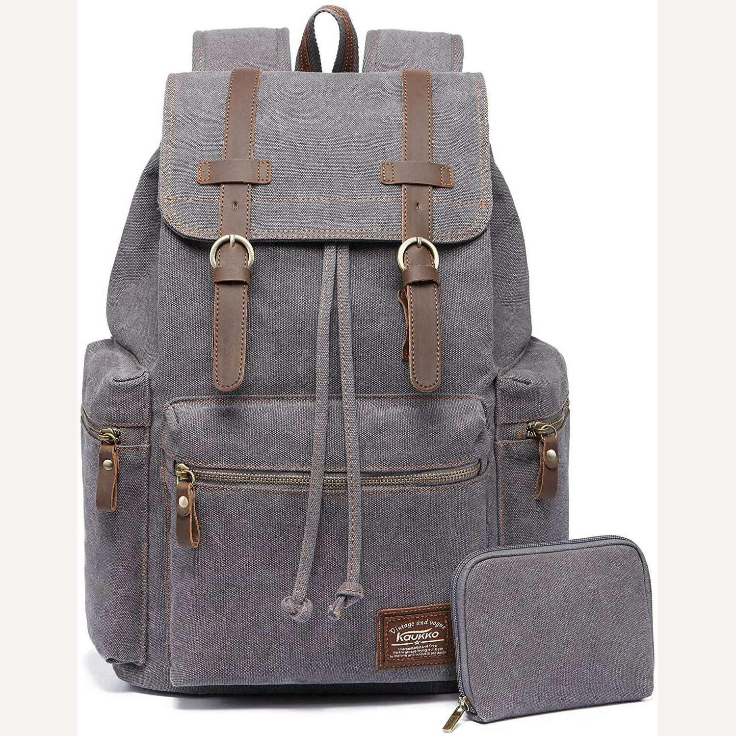 KIMLUD, vintage canvas Backpacks Men And Women Bags Travel Students Casual For Hiking Travel Camping Backpack Mochila Masculina, gray set, KIMLUD Womens Clothes