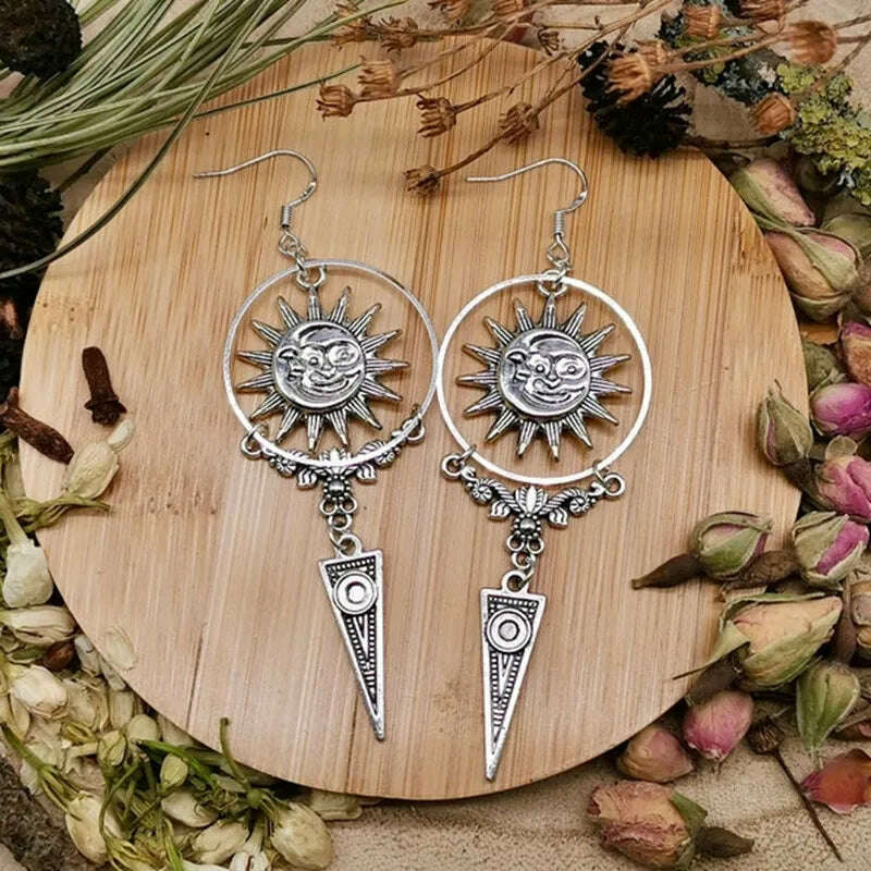 Vintage Egyptian Inspired Designs Sacred Wings Scarab Large Hoops Earrings Gypsy Tribal Women Gold Color Earrings Party Gift - KIMLUD