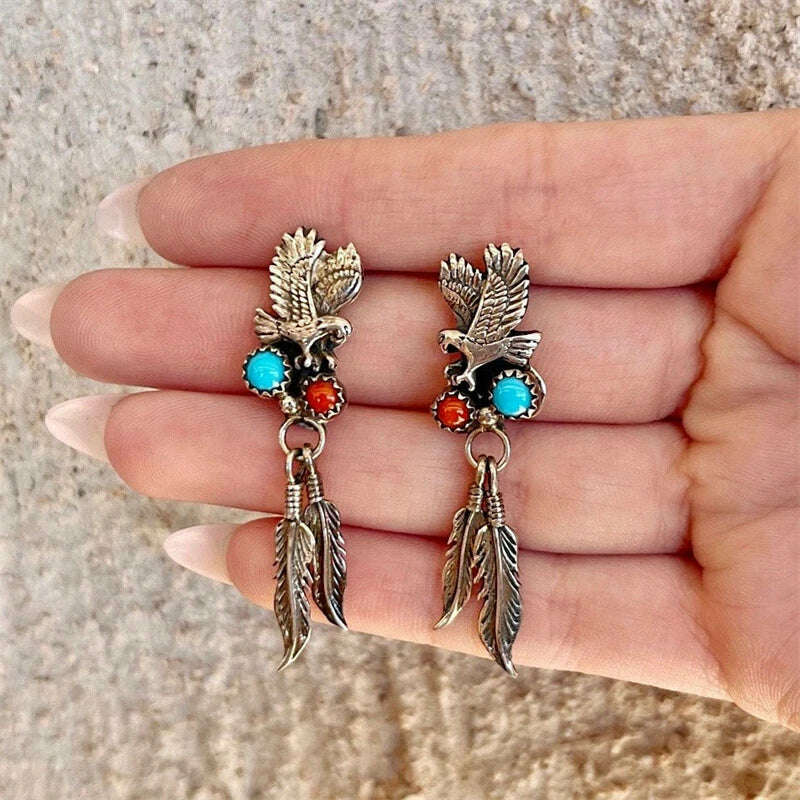 Vintage Egyptian Inspired Designs Sacred Wings Scarab Large Hoops Earrings Gypsy Tribal Women Gold Color Earrings Party Gift - KIMLUD