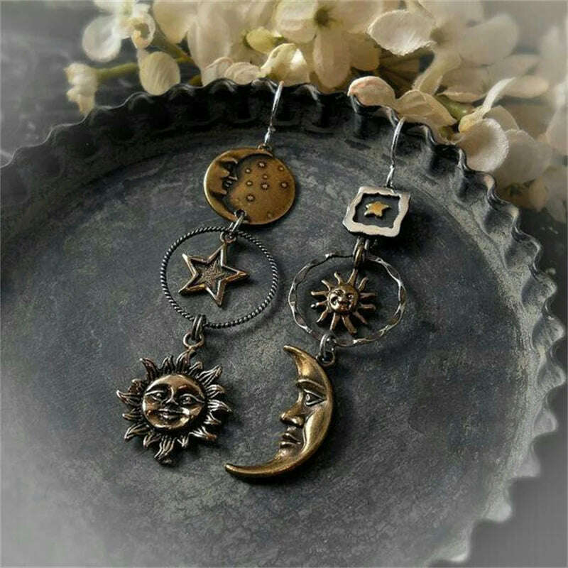 Vintage Egyptian Inspired Designs Sacred Wings Scarab Large Hoops Earrings Gypsy Tribal Women Gold Color Earrings Party Gift - KIMLUD