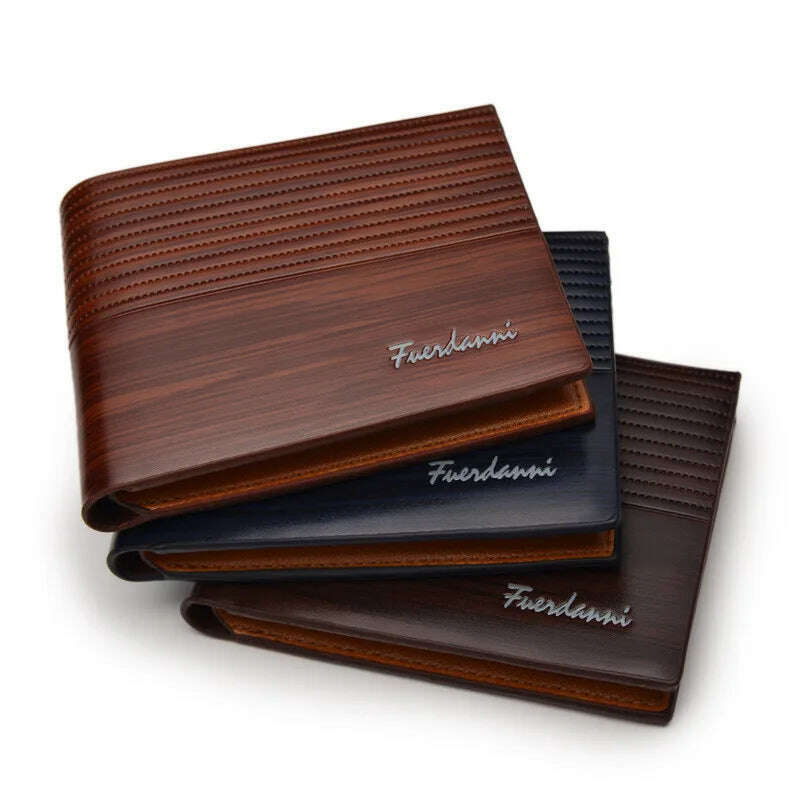 Vintage Men Leather Wallet Brand Luxury Short Slim Male Purses Money Clip Credit Card Holder Portomonee Carteria - KIMLUD