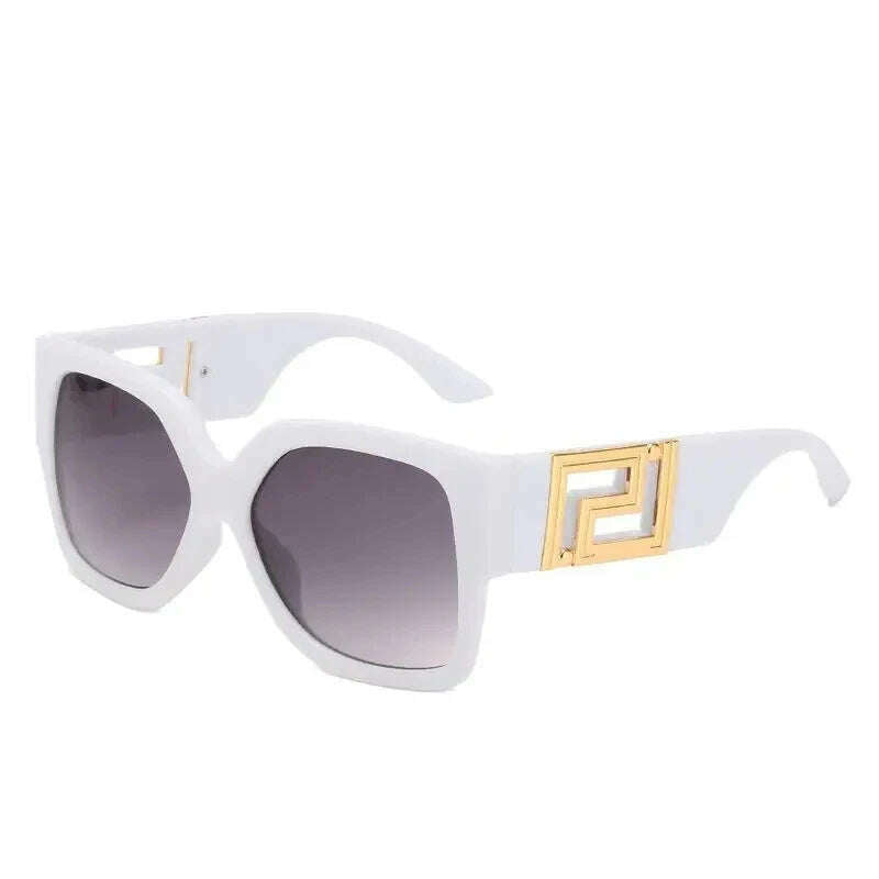 Vintage Oversize Sunglasses Men Women 2024 Luxury Brand Design Fashion UV400 Eyewear Trendy Square Gradient Shades Sun Glasses - KIMLUD