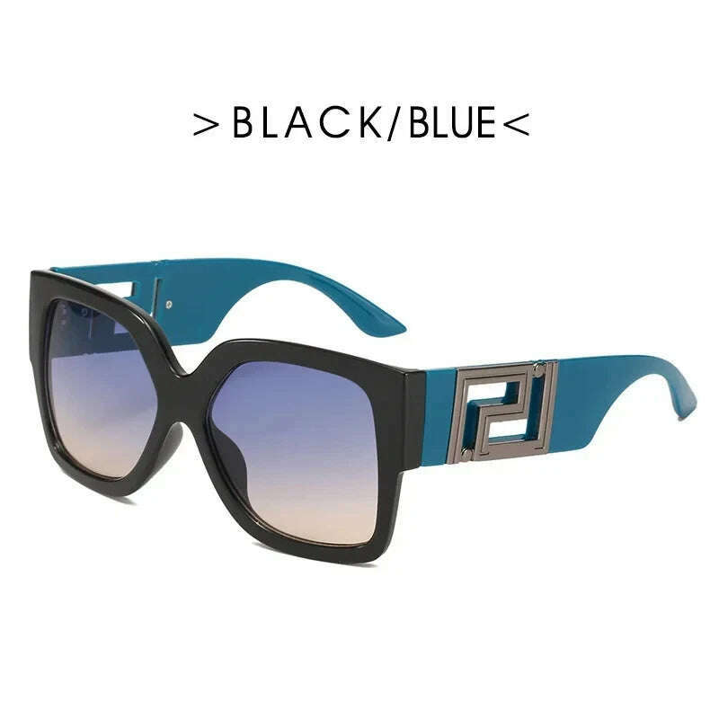 Vintage Oversize Sunglasses Men Women 2024 Luxury Brand Design Fashion UV400 Eyewear Trendy Square Gradient Shades Sun Glasses - KIMLUD