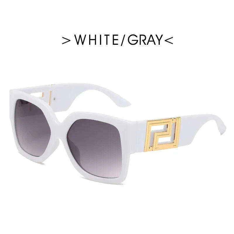 Vintage Oversize Sunglasses Men Women 2024 Luxury Brand Design Fashion UV400 Eyewear Trendy Square Gradient Shades Sun Glasses - KIMLUD