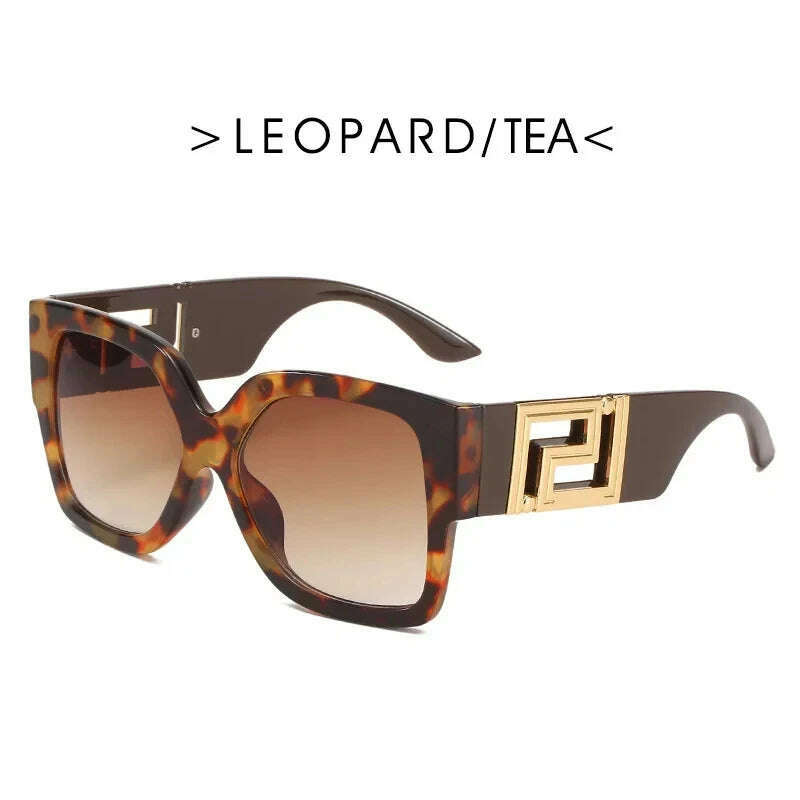 Vintage Oversize Sunglasses Men Women 2024 Luxury Brand Design Fashion UV400 Eyewear Trendy Square Gradient Shades Sun Glasses - KIMLUD