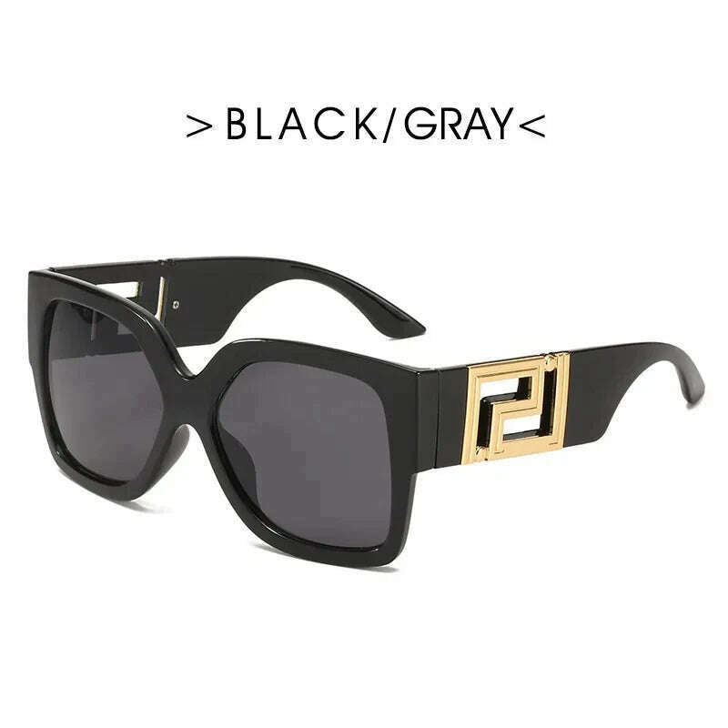 Vintage Oversize Sunglasses Men Women 2024 Luxury Brand Design Fashion UV400 Eyewear Trendy Square Gradient Shades Sun Glasses - KIMLUD
