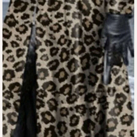 KIMLUD, Vintage Pu Jacket  Winter  Women's Faux Leather Coat Women Fashion Snake Leopard Print Zipper Retro Coat Female, KIMLUD Womens Clothes