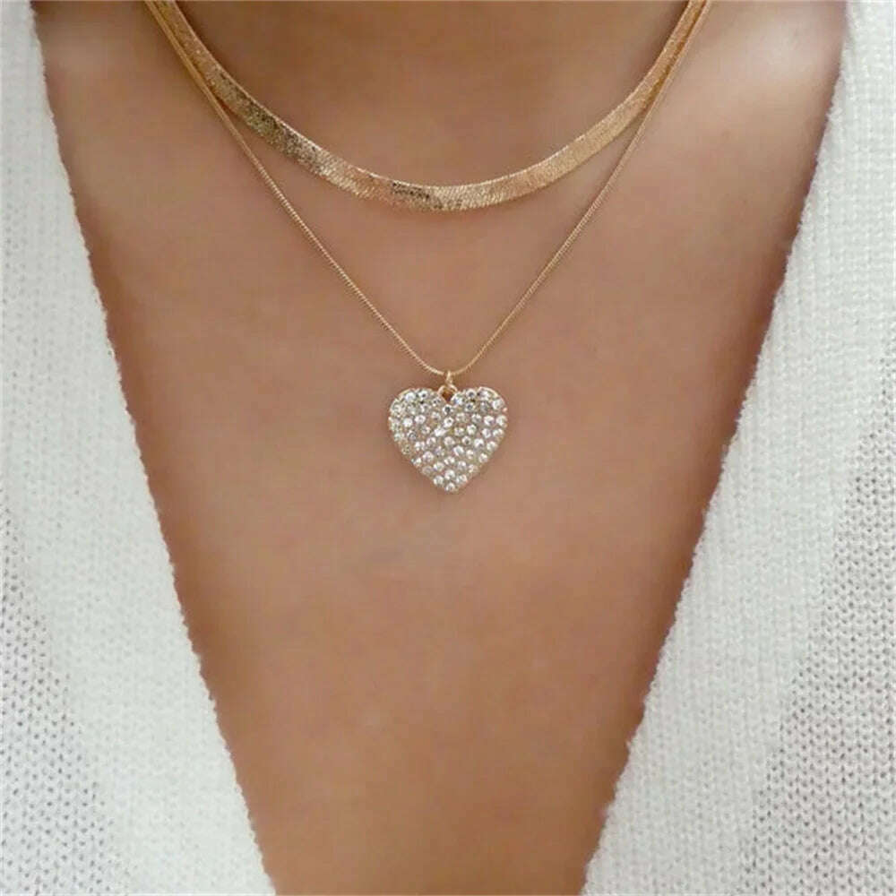 Vintage Punk Gold-plate Thick Chain Head Portrait Coin Pendant Necklace For Women Fashion Multilevel Geometric Hip Hop Jewelry - KIMLUD