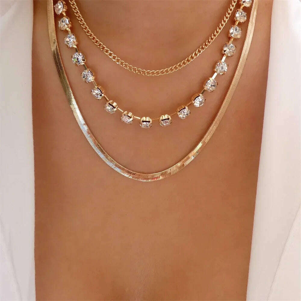 Vintage Punk Gold-plate Thick Chain Head Portrait Coin Pendant Necklace For Women Fashion Multilevel Geometric Hip Hop Jewelry - KIMLUD