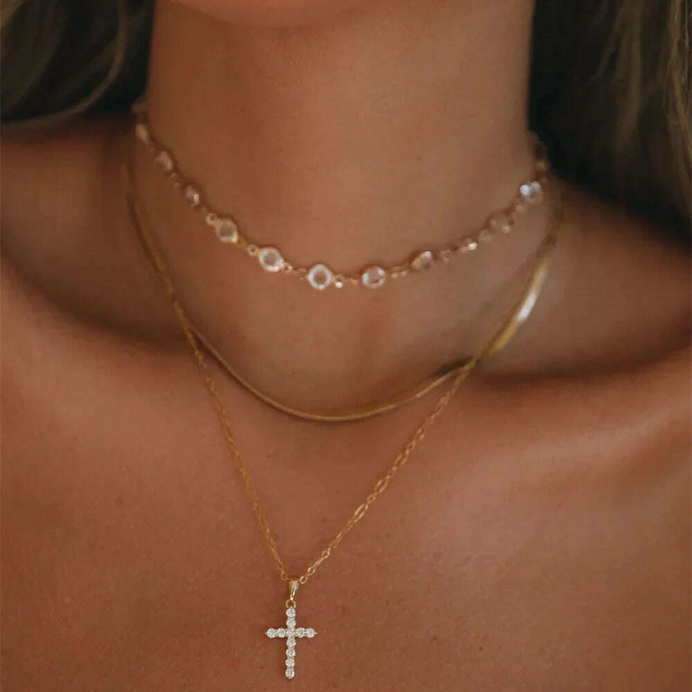 Vintage Punk Gold-plate Thick Chain Head Portrait Coin Pendant Necklace For Women Fashion Multilevel Geometric Hip Hop Jewelry - KIMLUD