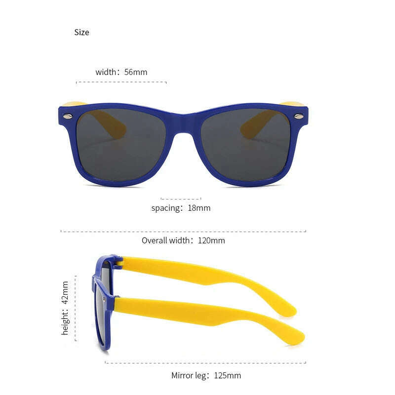 Vintage Square Kids Sunglasses Flexible Safety Children Sun Glasses Fashion Boys Girls Sun Shades Eyewear UV400 Gafas De Sol - KIMLUD