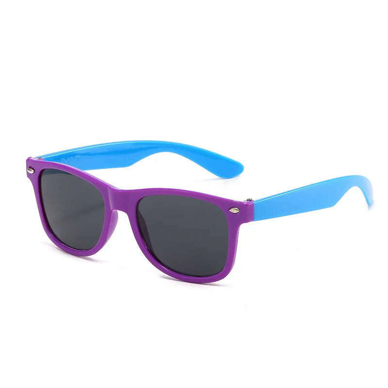 Vintage Square Kids Sunglasses Flexible Safety Children Sun Glasses Fashion Boys Girls Sun Shades Eyewear UV400 Gafas De Sol - KIMLUD