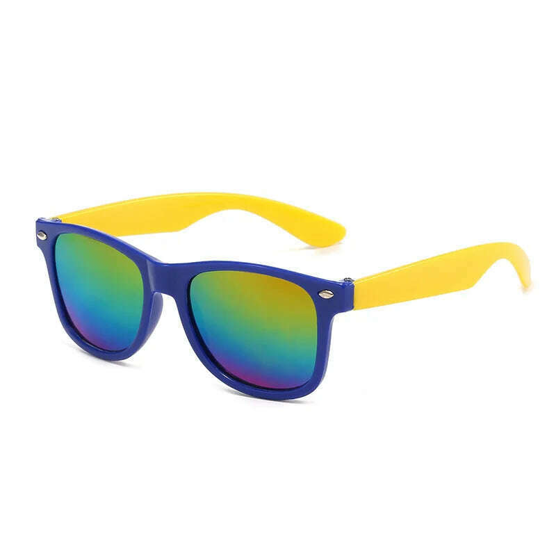 Vintage Square Kids Sunglasses Flexible Safety Children Sun Glasses Fashion Boys Girls Sun Shades Eyewear UV400 Gafas De Sol - KIMLUD