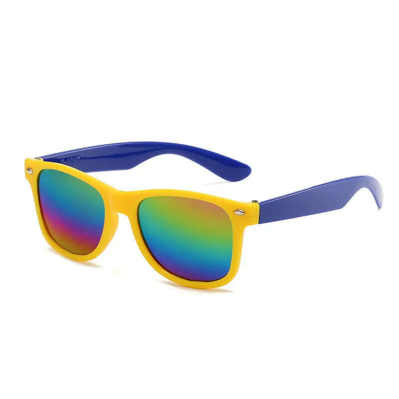 Vintage Square Kids Sunglasses Flexible Safety Children Sun Glasses Fashion Boys Girls Sun Shades Eyewear UV400 Gafas De Sol - KIMLUD
