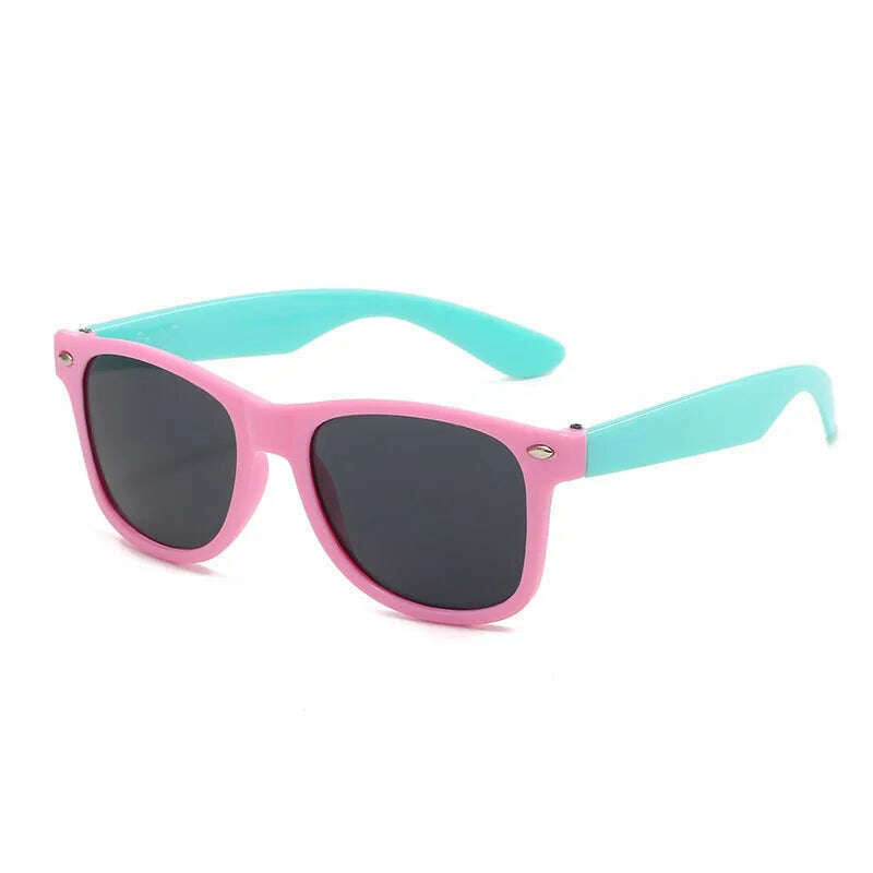 Vintage Square Kids Sunglasses Flexible Safety Children Sun Glasses Fashion Boys Girls Sun Shades Eyewear UV400 Gafas De Sol - KIMLUD