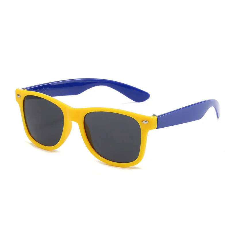 Vintage Square Kids Sunglasses Flexible Safety Children Sun Glasses Fashion Boys Girls Sun Shades Eyewear UV400 Gafas De Sol - KIMLUD